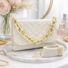 Bolsa Feminina Transversal com Corrente Dourada | Estilo Luxo, Prática e Versátil