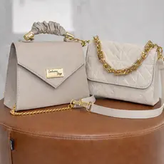 Kit 2 Bolsas Femininas Luxo | Alça de Mão + Corrente | Elegantes e Versáteis