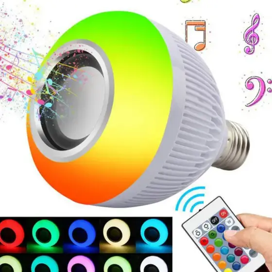 Lâmpada LED com Alto-Falante Bluetooth e Controle Remoto Bivolt - 2 Em 1