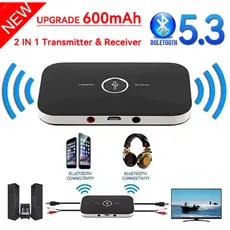 Adaptador B6 2 em 1 Receptor Transmissor De Áudio Sem Fio, Adaptador De Música, Bluetooth 5.3, 3.5mm Jack AUX, RCA