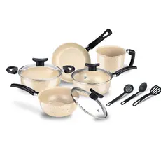 Kit Jogo De Panelas Brasilia 8 Peças Antiaderente Teflon