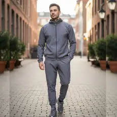 Conjunto Corta Vento + Calça Dryfit Elastano Blusa Slim Fit