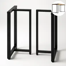 2 Bases Modelo T 75x58 Em Aço Preto Pé Para Móveis Mesas Gamer e Estação de Trabalho e Jantar