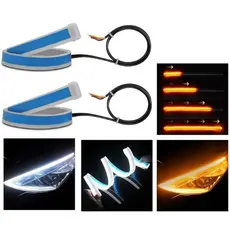 Fita Barra Led 45cm 12v Flexível Farol Drl + Seta Sequencial