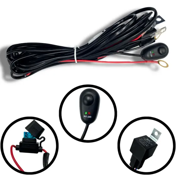 Chicote para Instalação de Barra de LED e Farol de Milha Bivolt 12V/24V