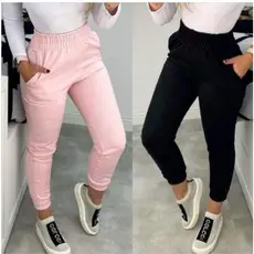 02 KIT Calça Jogger de Moletom Tecido Fanelado Grosso Quentinha  CI NTURA ALTA