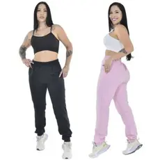 03 KIT Calça Jogger de Moletom  Flanelado Grosso Quentinha \MODA INVERNO\PELUCIADO\FEMENINA