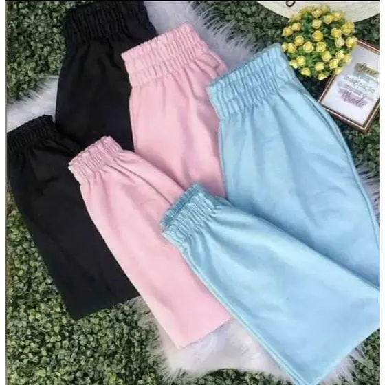 CALÇA JOGGER FEMININA MOLETOM GROSSO FLANELADA QUENTINHA CINTURA ALTA COM BOLSO
