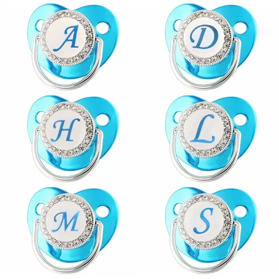 Chupeta De Bebê Que Bling Com Tampa/Mordedor De Silicone Inicial De 26 Botões Para Bebês/Recém-Nascidos