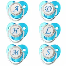 Chupeta De Bebê Que Bling Com Tampa/Mordedor De Silicone Inicial De 26 Botões Para Bebês/Recém-Nascidos