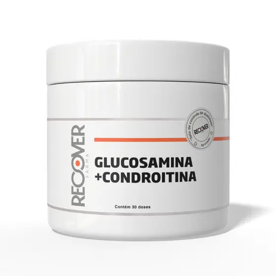Glucosamina 1500mg + Condroitina 1200mg - Em Pó - Sabor Natural C/ LAUDO - Recover Farma