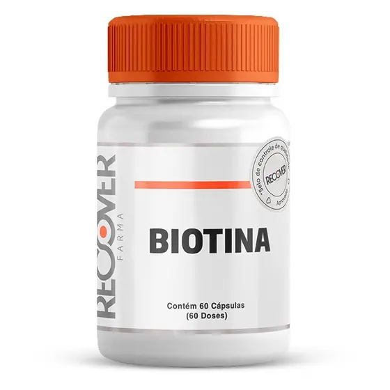 Biotina 5mg - Para unhas, cabelos e pele - Recover Farma