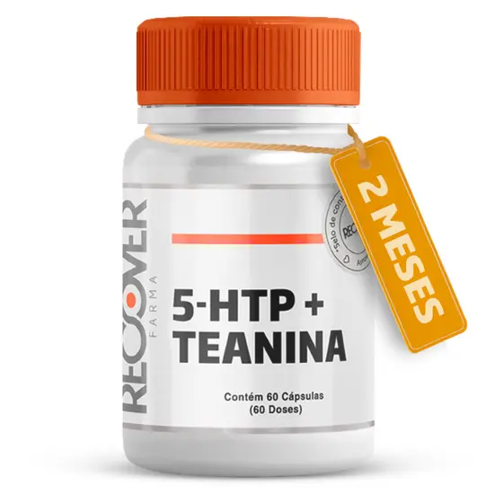 5-HTP + Teanina - 60 cápsulas (60 doses) - Recover Farma