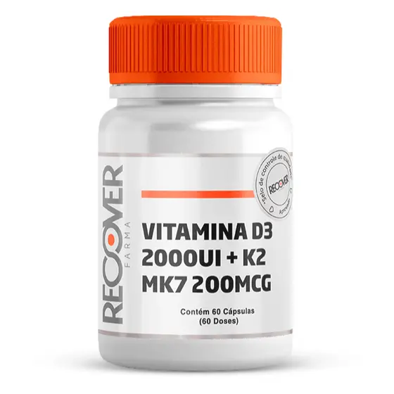 Vitamina D3 2.000ui + Vitamina K2 Mk-7 - 60 Cápsulas - Recover Farma