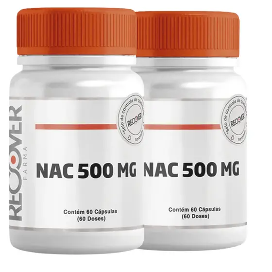 Kit com 2 unidades de N Acetilcisteína NAC 500mg 60 Cápsulas
