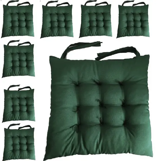 KIT COM 8 ALMOFADAS FUTON ASSENTO PARA CADEIRA - VERDE-MUSGO