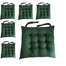 KIT COM 6 ALMOFADAS FUTON ASSENTO PARA CADEIRA - VERDE-MUSGO E OUTRAS CORES LINDA