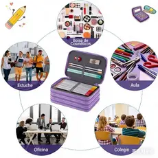 Estojo Escolar Box Organizador 72 Compartimentos 4 Divisórias Para Lápis Canetas e Material Escolar