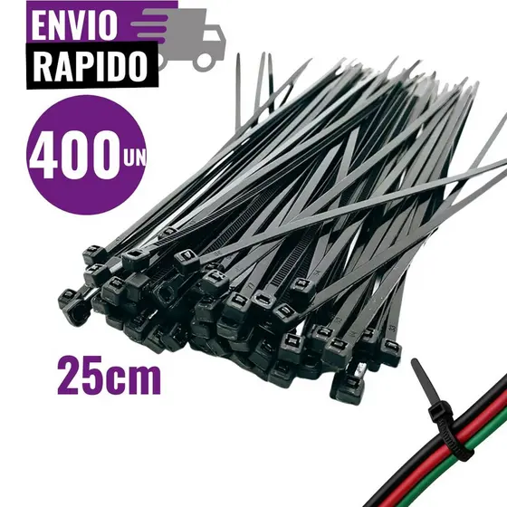 Abraçadeira 25cm Nylon | 200, 300 ou 400 unidades Cinta Plástica Enforca Gato 3,6mm ou 4,8mm