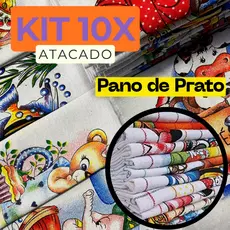 KIT 10 PANOS DE PRATO ALTA QUALIDADE PARA COZINHA E LIMPEZA