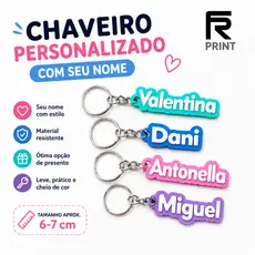 Chaveiro Personalizado com Nome – Impressão 3D em PLA • Várias Cores • Brinde Criativo