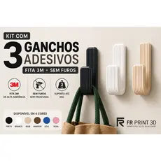Gancho Adesivo de Parede com Fita 3M Sem Furo | Kit 3 Ganchos Decorativos