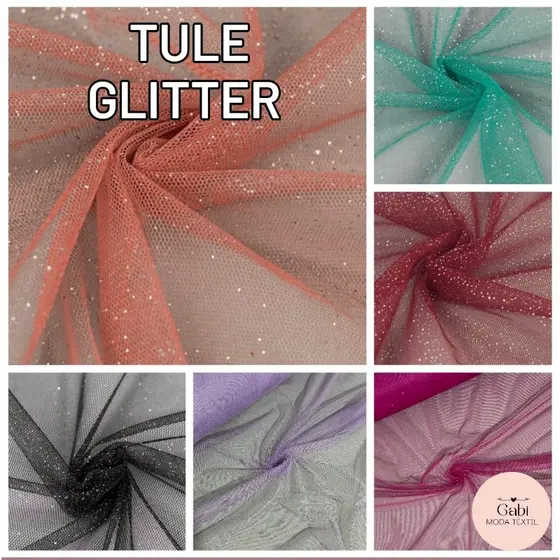 Tecido Tule Glitter (3m x 1, 50m) Varias Cores e com o MELHOR PREÇO