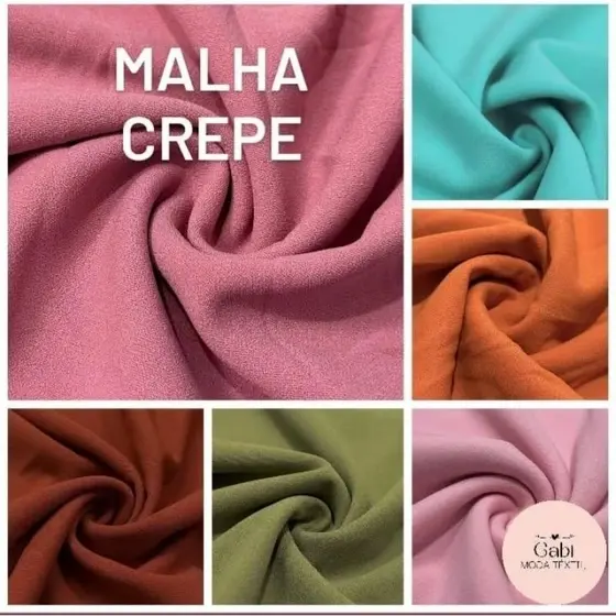 Tecido Malha Crepe com Elastano 3 metros x 1,50m Largura