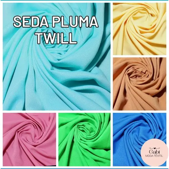 Tecido Seda Pluma Twill (3m x 1,50m) Variedades de Cores