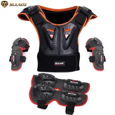 SULAITE Juventude Crianças Motocross Corpo Equipamento De Proteção Colete Armadura ATV Bicicleta Da Sujeira Ternos Peito