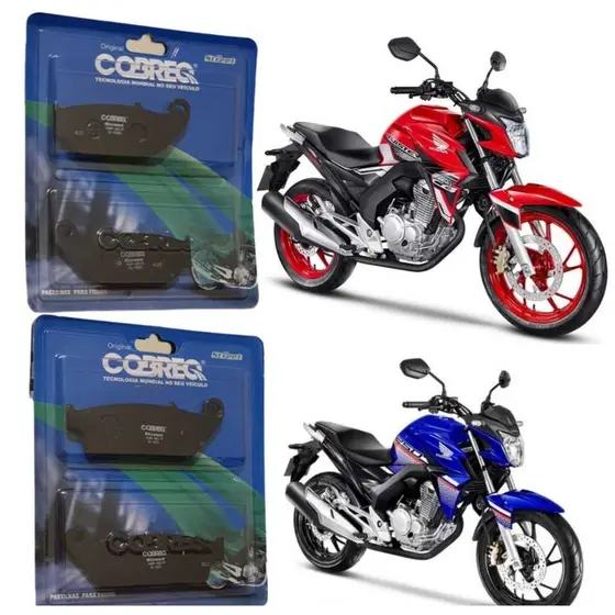 Kit Pastilha Freio COBREQ Diant (N-915) + Tras (N-1840) | Honda Twister CB250F / CB300F ABS PROMOÇÃO