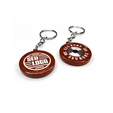 Chaveiro de Anilha de Metal Personalizado com Nome e Logo