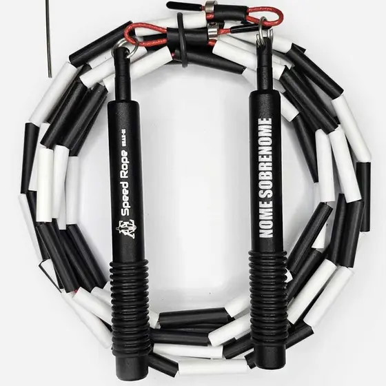 Corda De Pular Speed Rope Com Rolamento + Cabo De Aço Segmentada Crossover Com Nome Personalizado