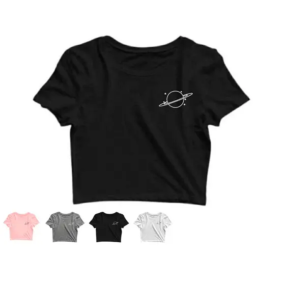 Cropped Feminino Saturno Tumblr Blogueira Blusinha feminina curta