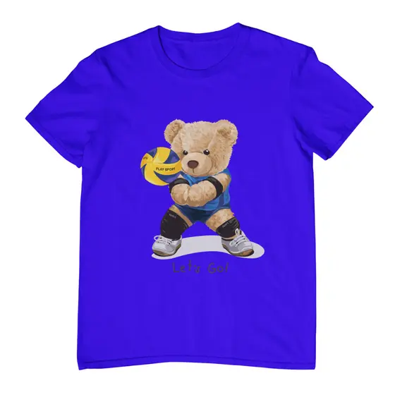 Camiseta Feminina Masculina Personalizada Estampa Urso Vôlei Algodão Slim