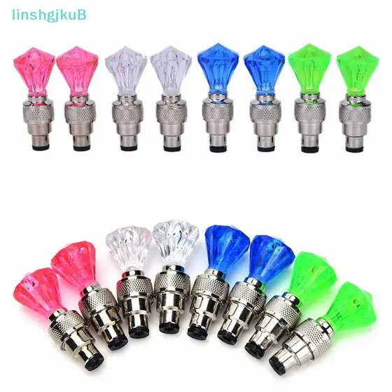 [lLinshgjkuB] 2x LED Motocicleta Ciclismo Bicicleta Roda Pneu Válvula Luz Piscante Lâmpada De Carro [Novo]
