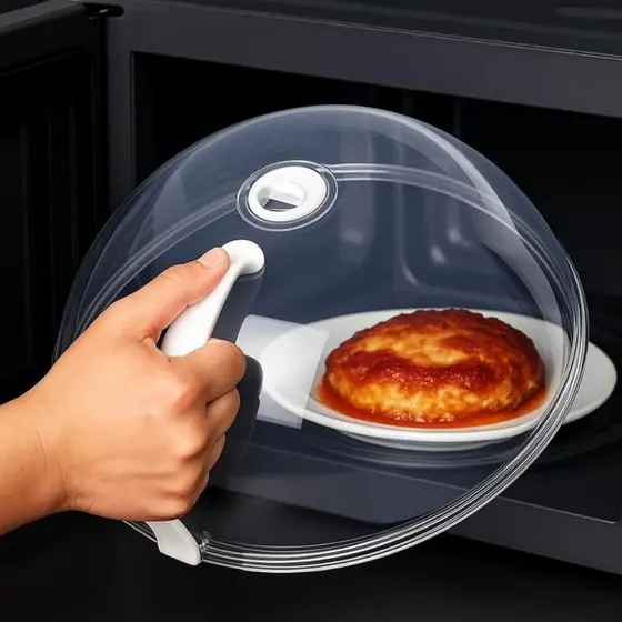 Tampa De Microondas Com Válvula e Alça de Plástico Para Alimentos