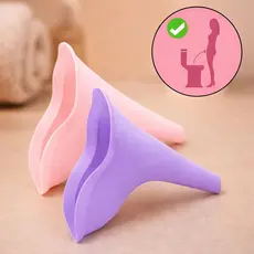 Kit 2 Urinol Feminino Reutilizável Portátil Silicone Funil p/ Carnaval Viagens Show Eventos Discreto