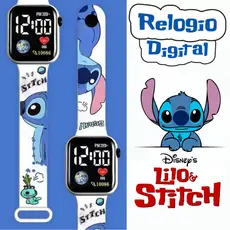 Relógio Infantil Digital De Led Stitch Disney tipo smarthwatch
