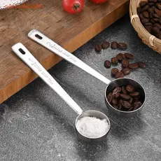 [serendipiahb] Colher Medidora De Café De Aço Inoxidável 15/30ml Leite De Grãos Com Cabo Longo Colheres Ferramentas Para