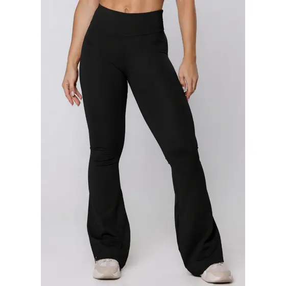 Calça Bailarina Flare Feminina Flanelada Peluciada Cintura Alta Térmica Forrada