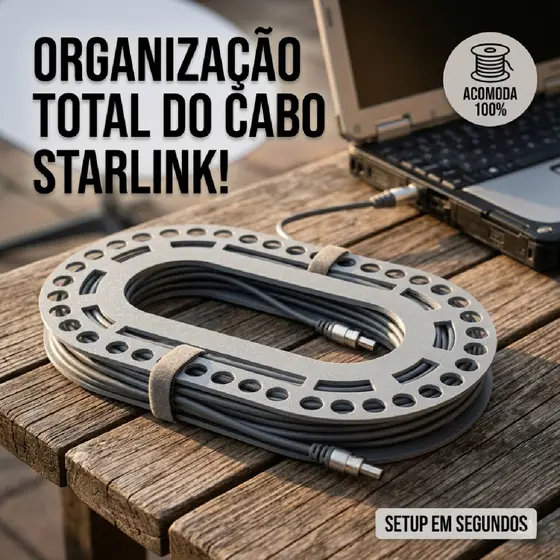Suporte Organizador Enrolador De Cabo Fio Starlink Mini Portátil Proteção Viagem Setup Internet