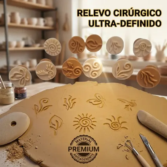 Carimbo Para Cerâmica E Argila Marcador De Textura Kit 12 Peças Texturizador Ferramentas Para Artesanato