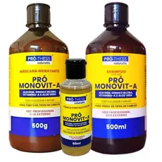 Kit Monovit A Shampoo 500ml Máscara 500g Tônico 60ml Pro Thess Cresci mento Capilar