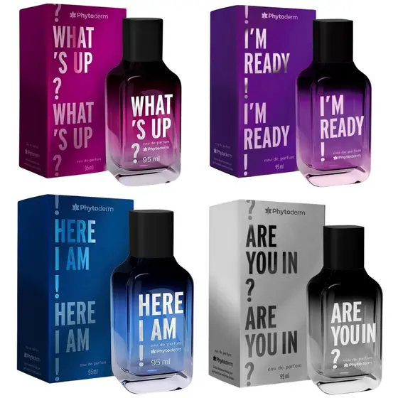 Perfumes What's Up Here I Am Are You In?  I'm Ready  Phytoderm - 95ml Escolhe o seu!