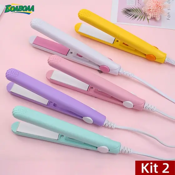 Mini Chapinha Prancha De Cabelo Pequena Portátil Chapinha Profissional Com Case Transporte Bivolt