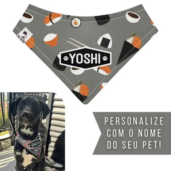 Bandana Pet Personalizada Sr. Dog - Estampa KS01