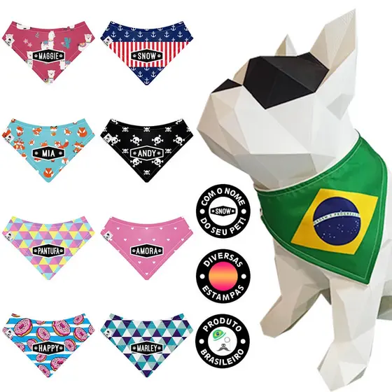 Bandana Pet Personalizada Sr. Dog - Tam G - Várias Estampas