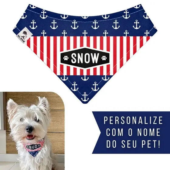 Bandana Pet Personalizada Sr. Dog - Estampa NS01