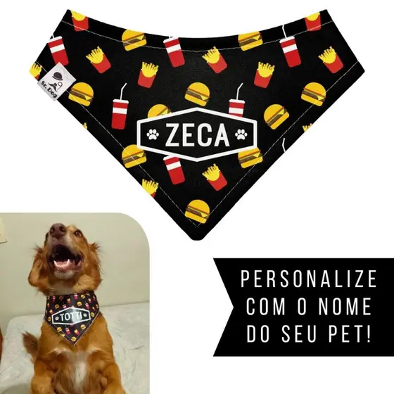 Bandana Pet Personalizada Sr. Dog - Estampa KB01
